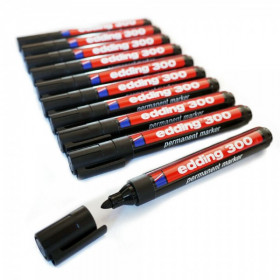 10x edding 300 Permanentmarker schwarz wasserfest